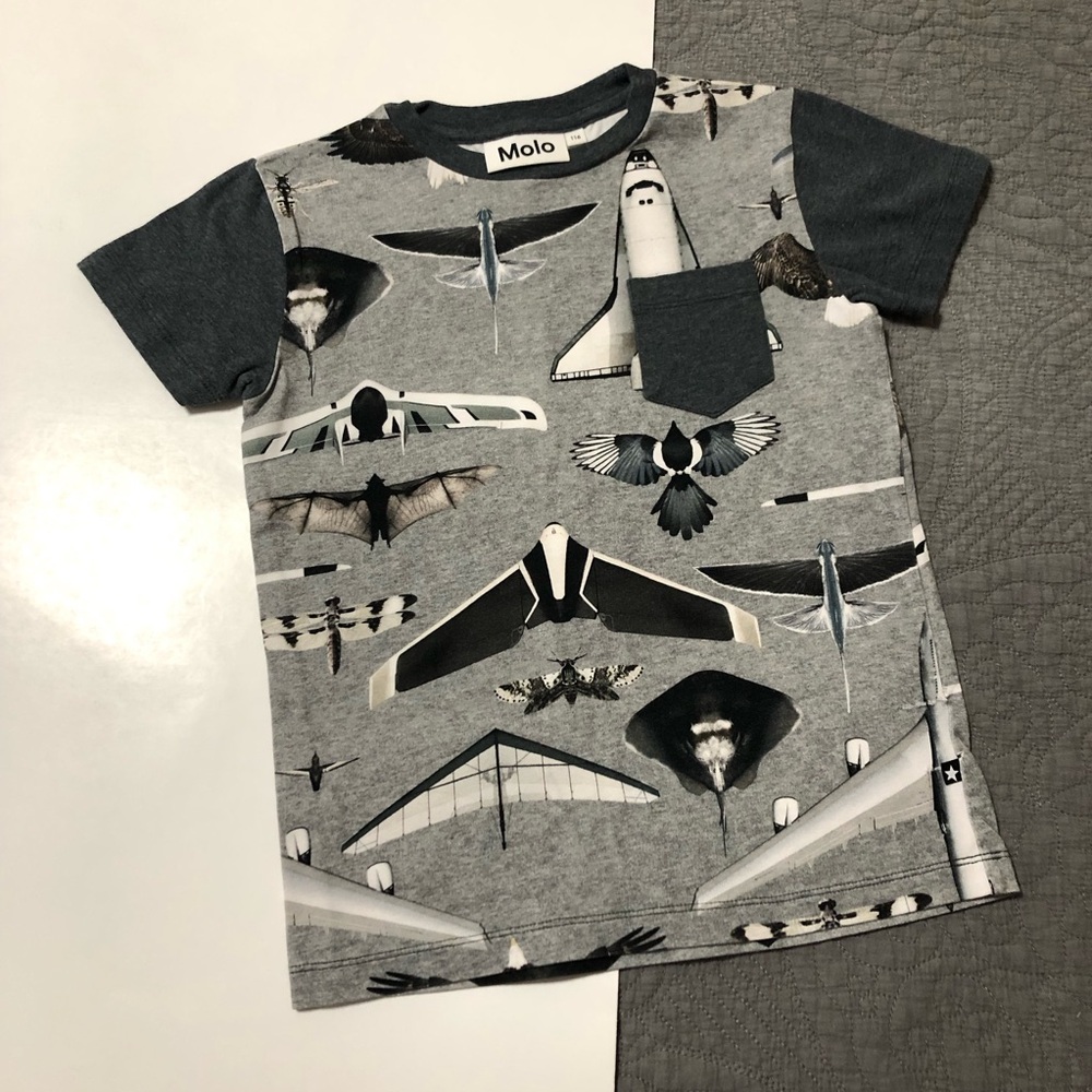 Molo Aircraft & Bird Graphic Pocket Tee • 5/6